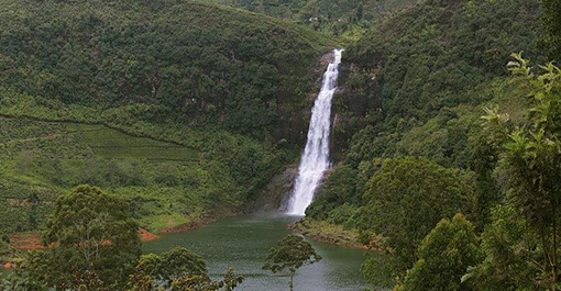 Captivating cascade of Gartmore Falls, in the Maskeliya town of Nuwara Eliya Srilanka